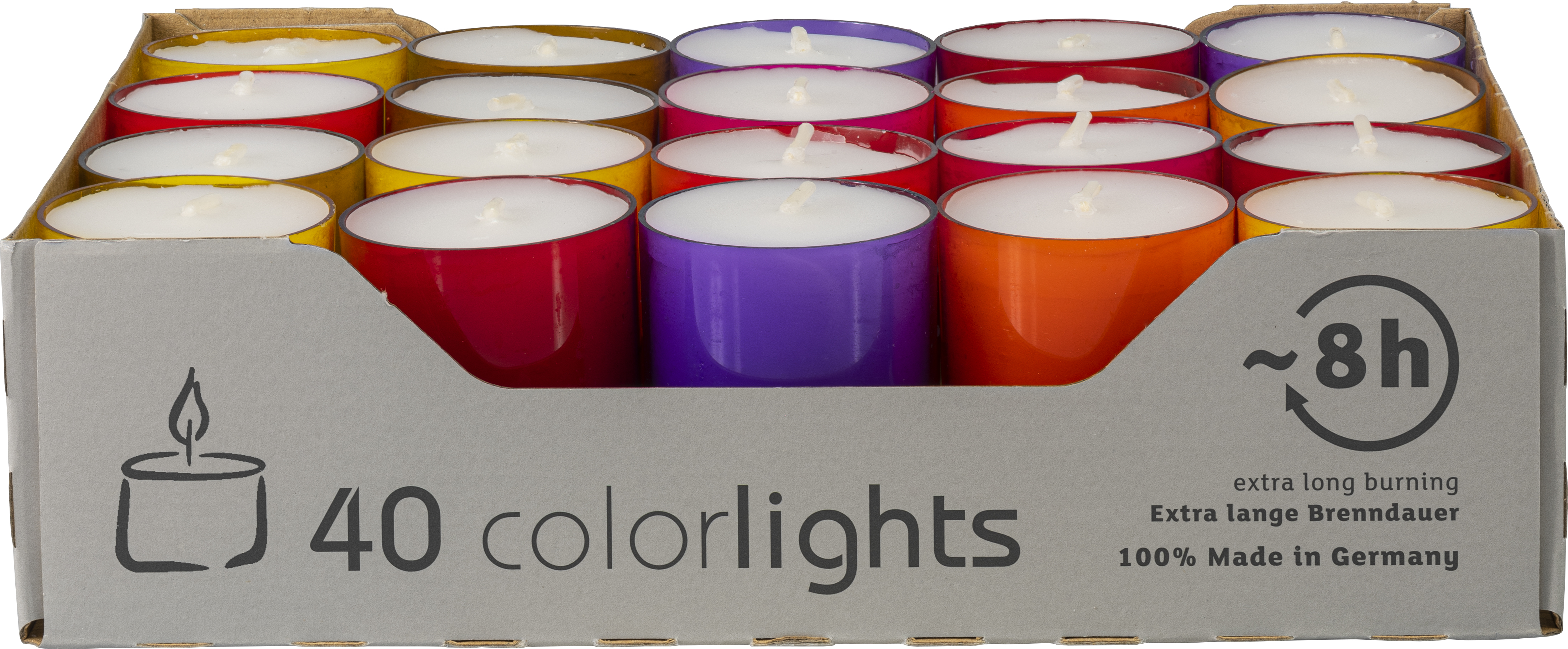 Teelichter colorlights Winterfarben von Wenzel - 40 Stück - 8 h 